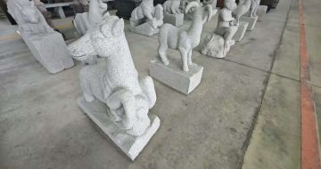 北海芝麻白雕刻 十二生肖 异形雕刻