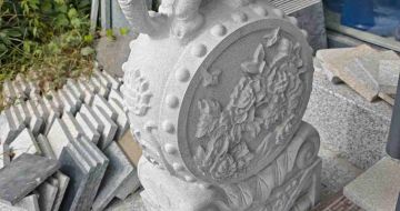 北海芝麻白抱鼓石 庭院抱鼓石