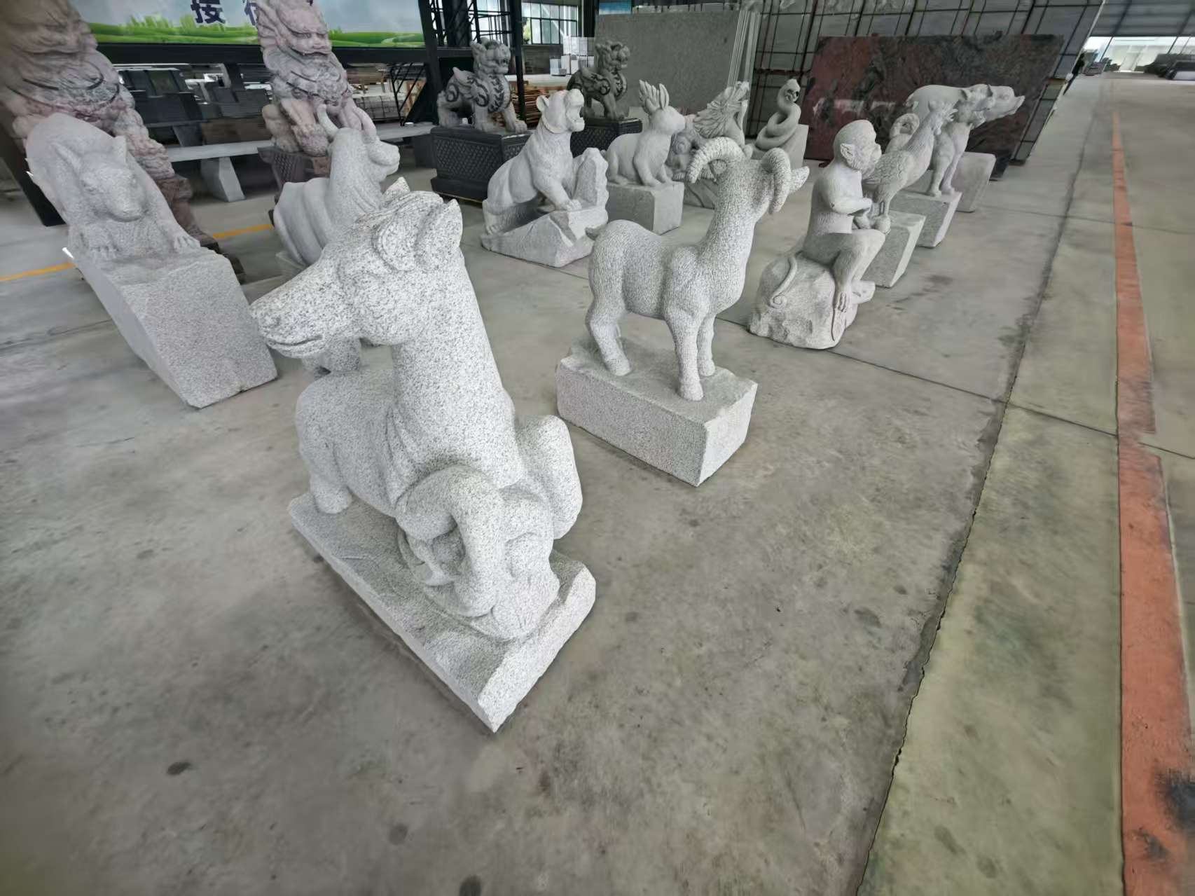 北海芝麻白雕刻 十二生肖 异形雕刻
