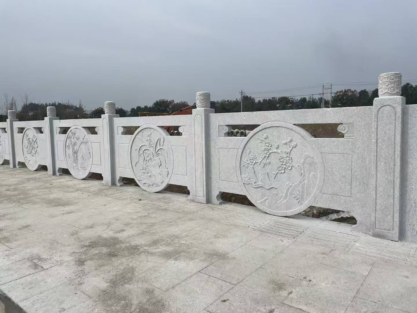 北海芝麻白河道栏杆 石材栏杆